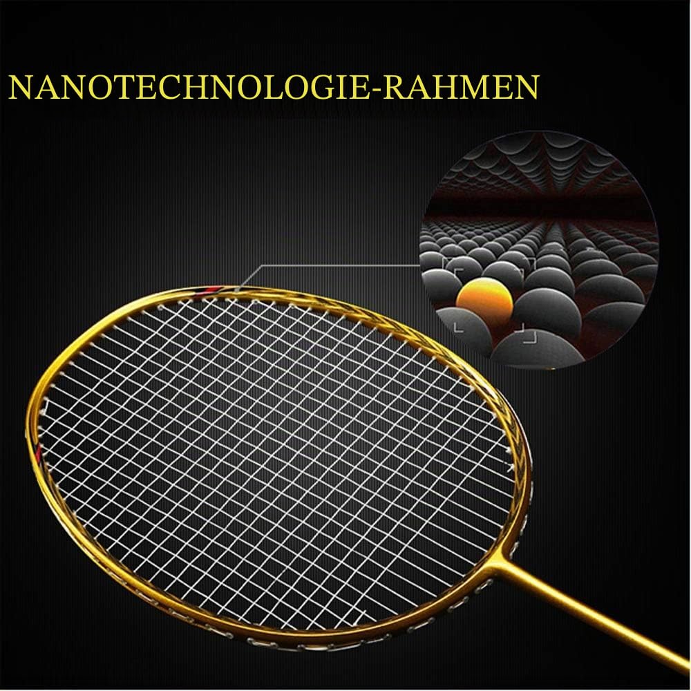 Senston N80 Ultraleicht Graphit Badmintonschläger Carbon-Fiber Badminton schläger mit Schlägertasche