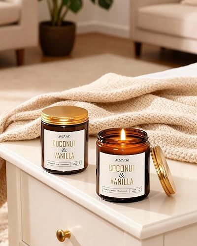 Miniatura 114 de AOOVOO Velas de canela de manzana, velas perfumadas de 9 onzas, vela de aromaterapia, vela de soja para el hogar