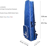 Vista 2 de LEONARK Bolsa de rueda de esgrima con barra de tracción para sable de espada y papel de aluminio - Hema Sword Bag Trolley Case para esgrima traje