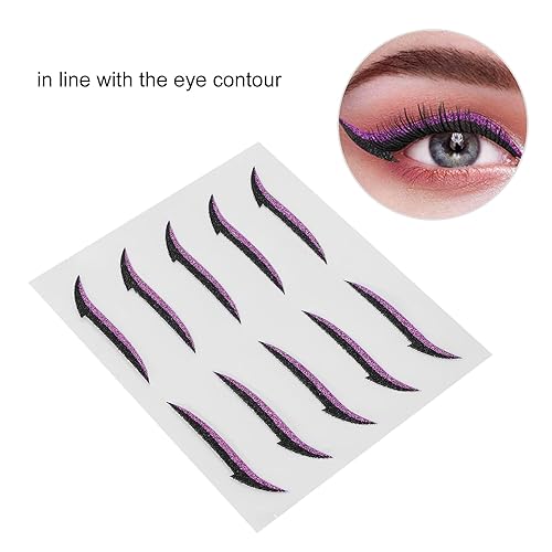 Miniatura 6 de Calcomanías reutilizables para delineador de ojos con purpurina, adhesivo para maquillaje de ojos de mujer, calcomanías autoadhesivas impermeables