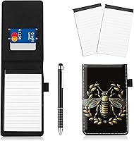 Vista 21 de Juego de 4 soportes para bloc de notas de tamaño de bolsillo, de piel sintética, mini bloc de notas con 2 bloc de notas pequeños y lápiz capacitivo
