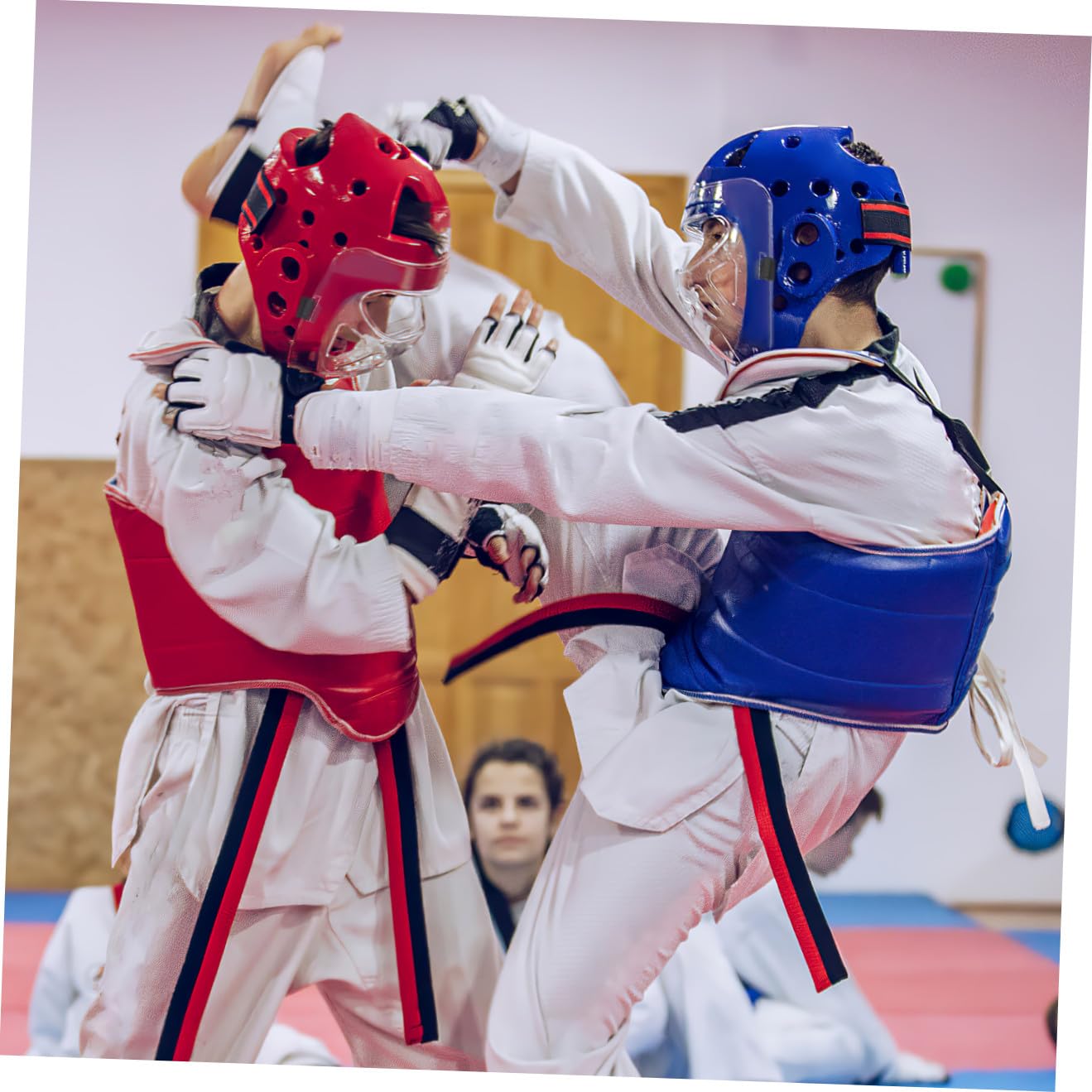 YARNOW 4 pièces Protecteur de Visage Transparent pour Boxe et Taekwondo Casque de Sparring Respiratoire Aux Chocs Compatible Garçon Fille et Protection Ouverte pour Arts Martiaux et
