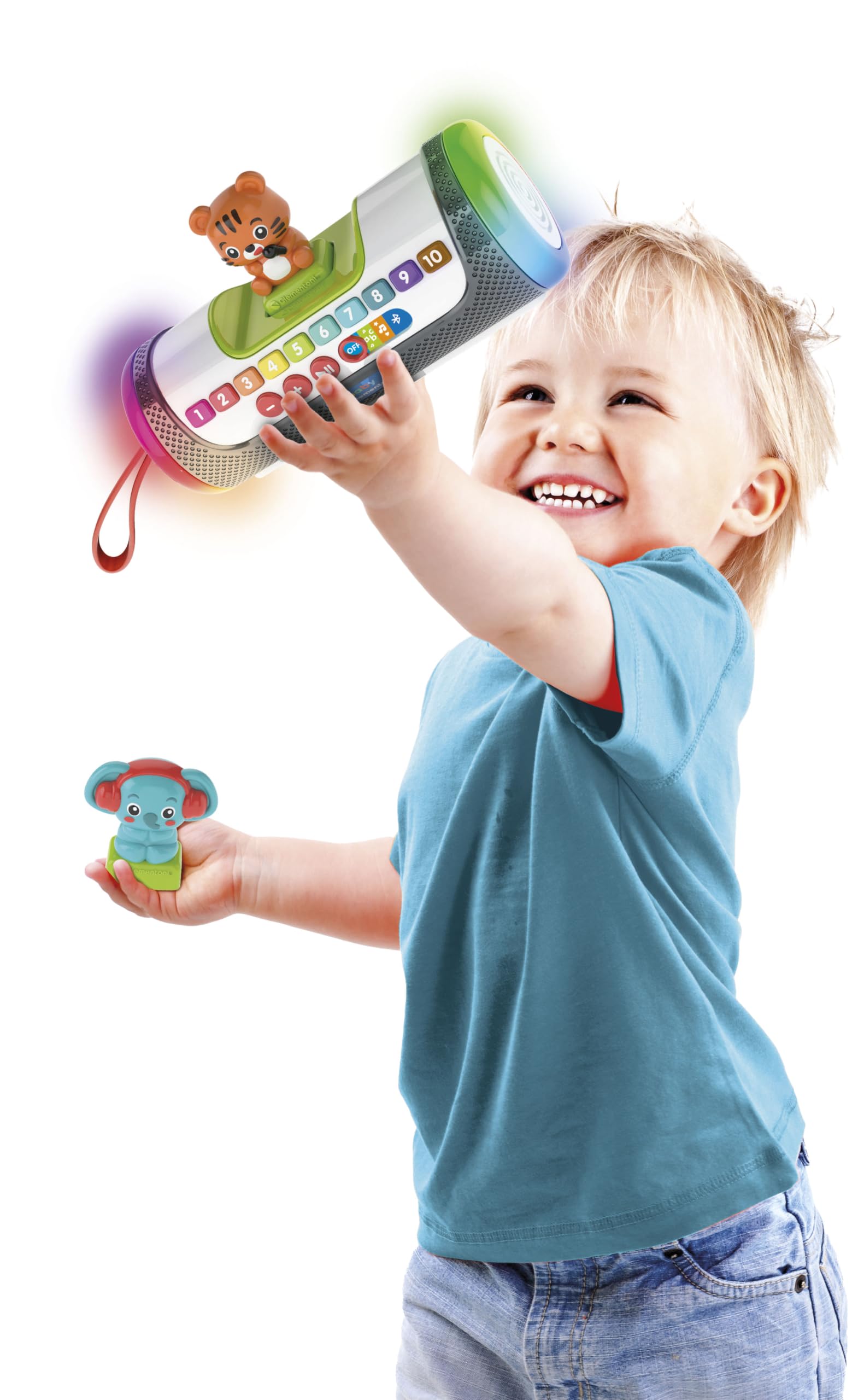 Clementoni Baby - La Mia Prima Music Box, Altoparlante Educativo Bluetooth Bambini 2-6 Anni, Cassa Musicale con 40 Canzoni Hey Kids, Luci LED e 2 Personaggi, Lingua Italiana, 17641