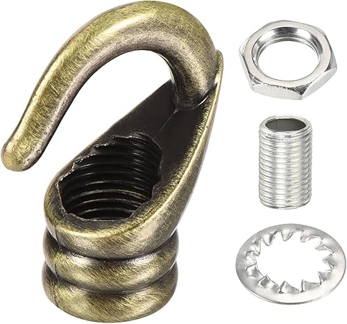 Miniatura 6 de YOKIVE 2 ganchos de techo de aleación M10, colgador de accesorios colgantes galvanizados  Lámpara de araña colgante, ideal para el hogar (bronce,