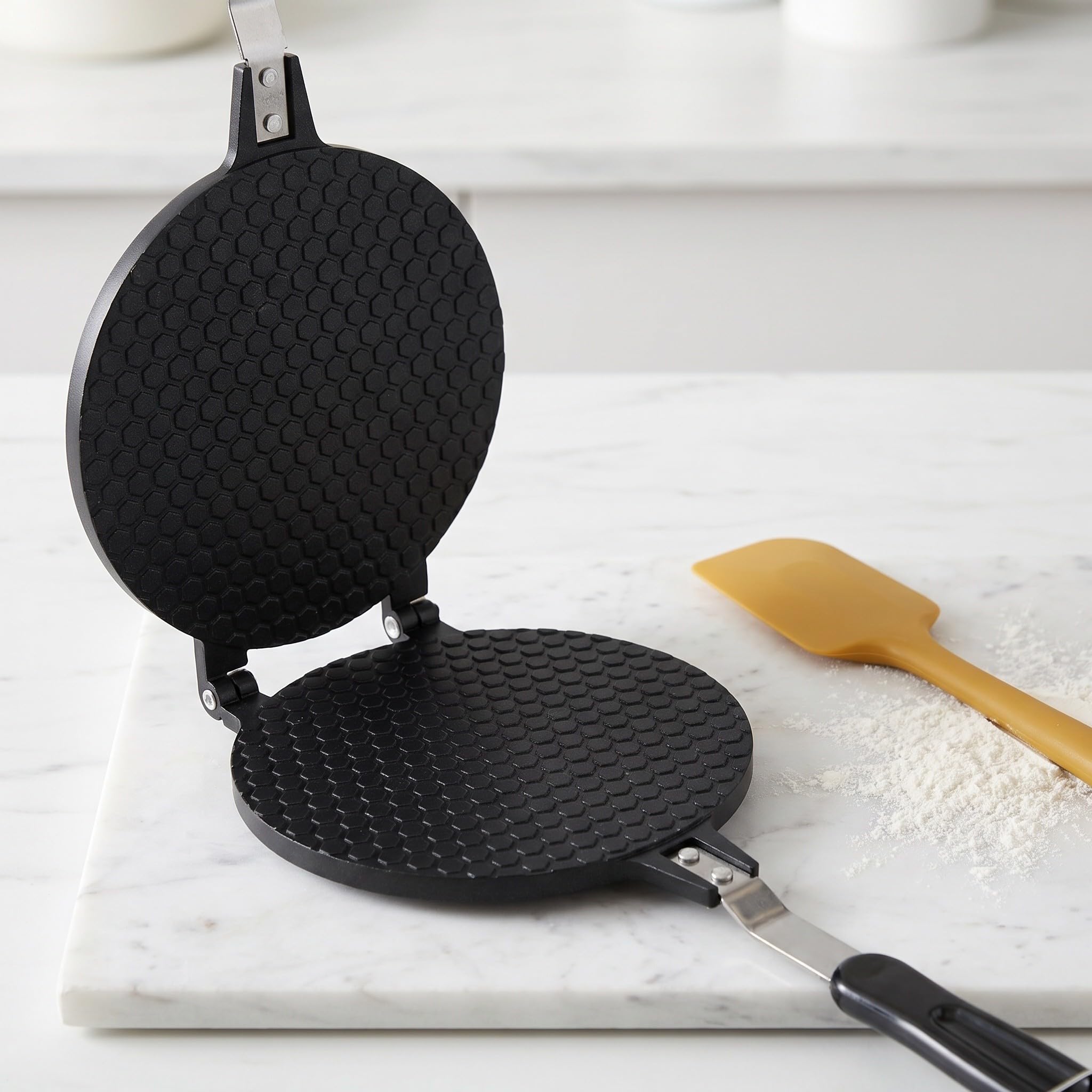 ibasenice Piastra per waffle a doppia faccia antiaderente, stampo per waffle, piastra per involtini primavera, padella fai da te per gelato, pancake, coni, omelette e dessert, ideale per la cucina di