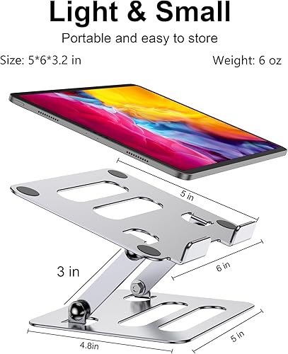 Miniatura 8 de Soporte para tableta para iPad para escritorio, soporte plegable ajustable de aluminio para tableta de viaje para Kindle y tableta (4.7-12.9