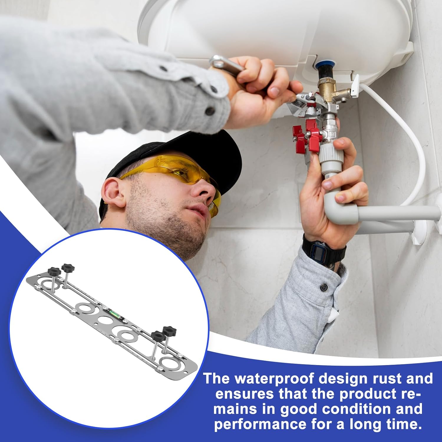 LYDODOKA 温水/冷水レベラー 壁取り付けボイラーレベリングデバイス ステンレススチールシャワーヘッド位置ツール 20mm&a