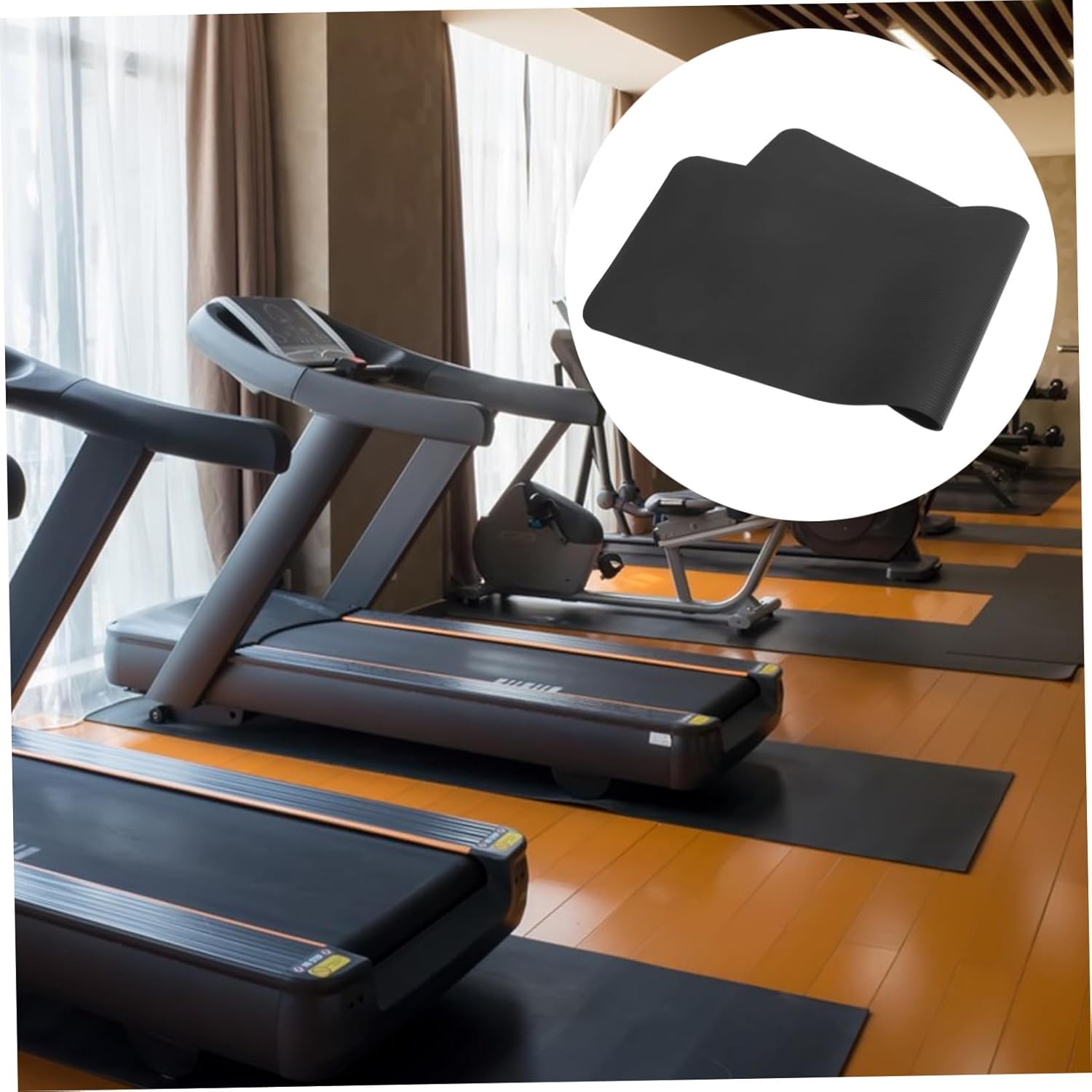 Treadmill Mat for Hardwood Floors Heavy Duty Rubber Pad for Exercise Equipment Shock Absorbing Durable Fitness Accessory for Carpet Protection
