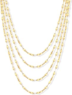 Gold Necklaces for Women,Non Tarnish,Stainless Steel Gold Necklaces,Simple Gold Layered Necklaces,Gold Jewelry Gift for Women