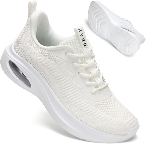 ZYEN Damen breite füße Schuhe, luftgepolsterte extra breite Schuhe, atmungsaktive Sportschuhe, leichte und Bequeme Damen-Laufschuhe, Sneaker für das Training im Fitnessstudio