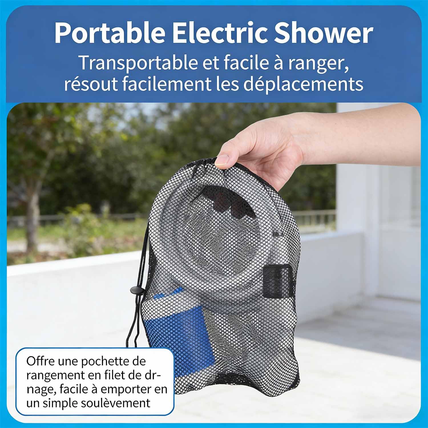 Cozidia Douche Portable - Douche Portable Rechargeable électrique Pour Bain D'extérieur 2026, Kit Douche Rechargeable USB, Débit Réglable, Solution Compacte Pour Camping, Randonnée Et Voyage (Norme)