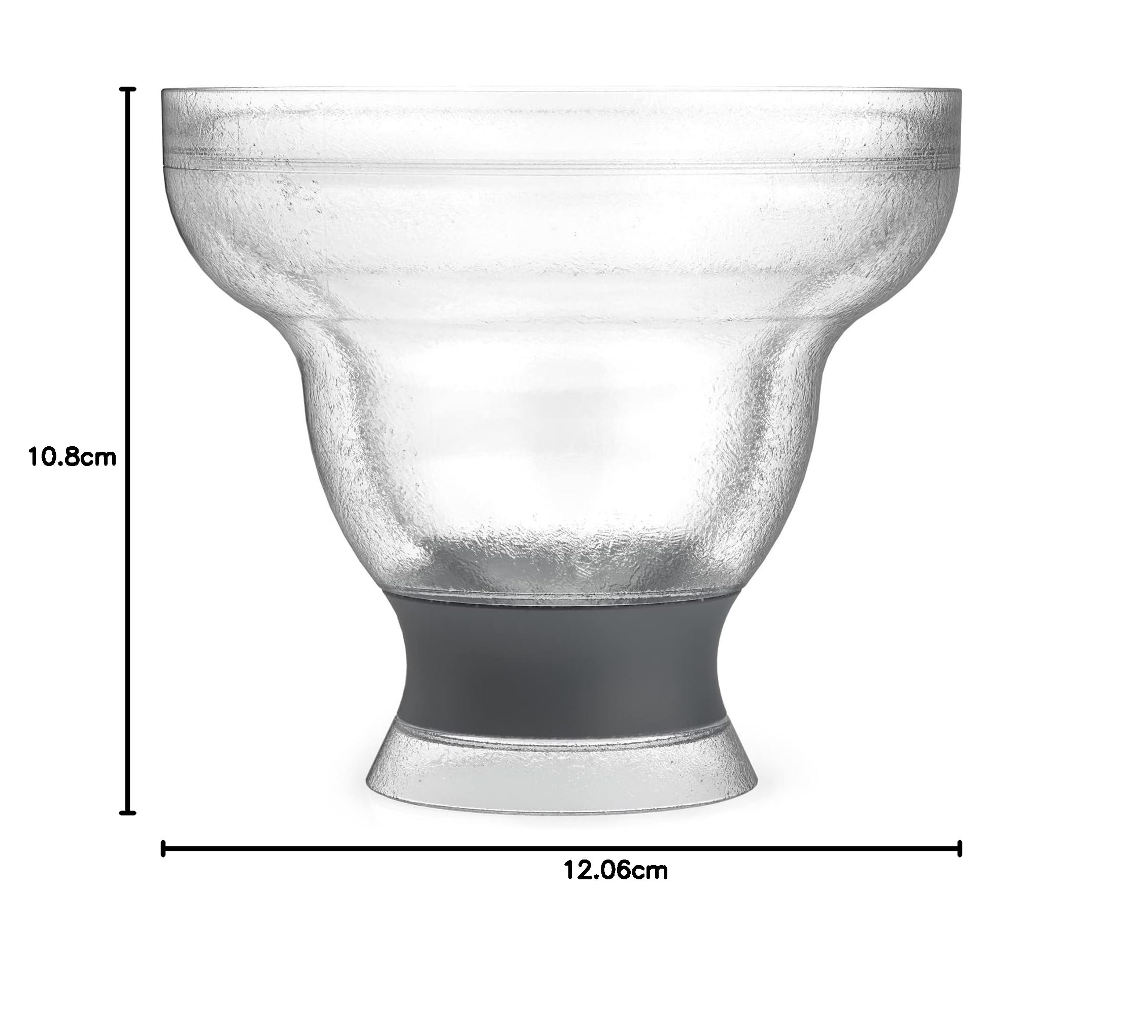 HOST Coppe Refrigeranti per Margarita Freeze, Bicchiere per Cocktail da Congelatore in Plastica a Doppia Parete Con Gel Refrigerante, Set di 4, Grigio