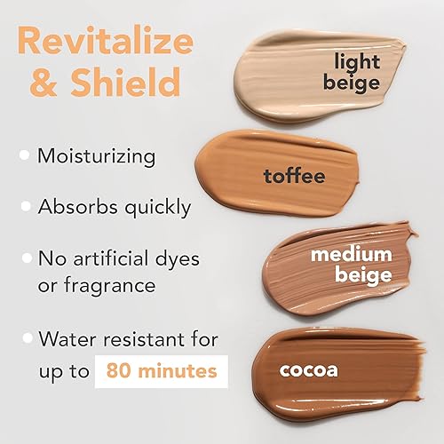 Miniatura 2 de Protector solar tintado para cara, SPF 20 con ingredientes naturales y orgánicos, loción de protección solar de amplio espectro, hidratante tintado