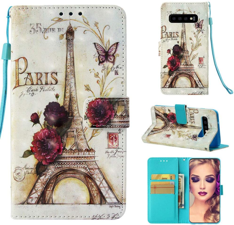 SAVYOU Galaxy S10 Plus Wallet Card Cover 3D Style Flip PU Leather Magnetic Case Slot Holder Folding Stand Protective Cover for Samsung Galaxy S10 Plus 2019