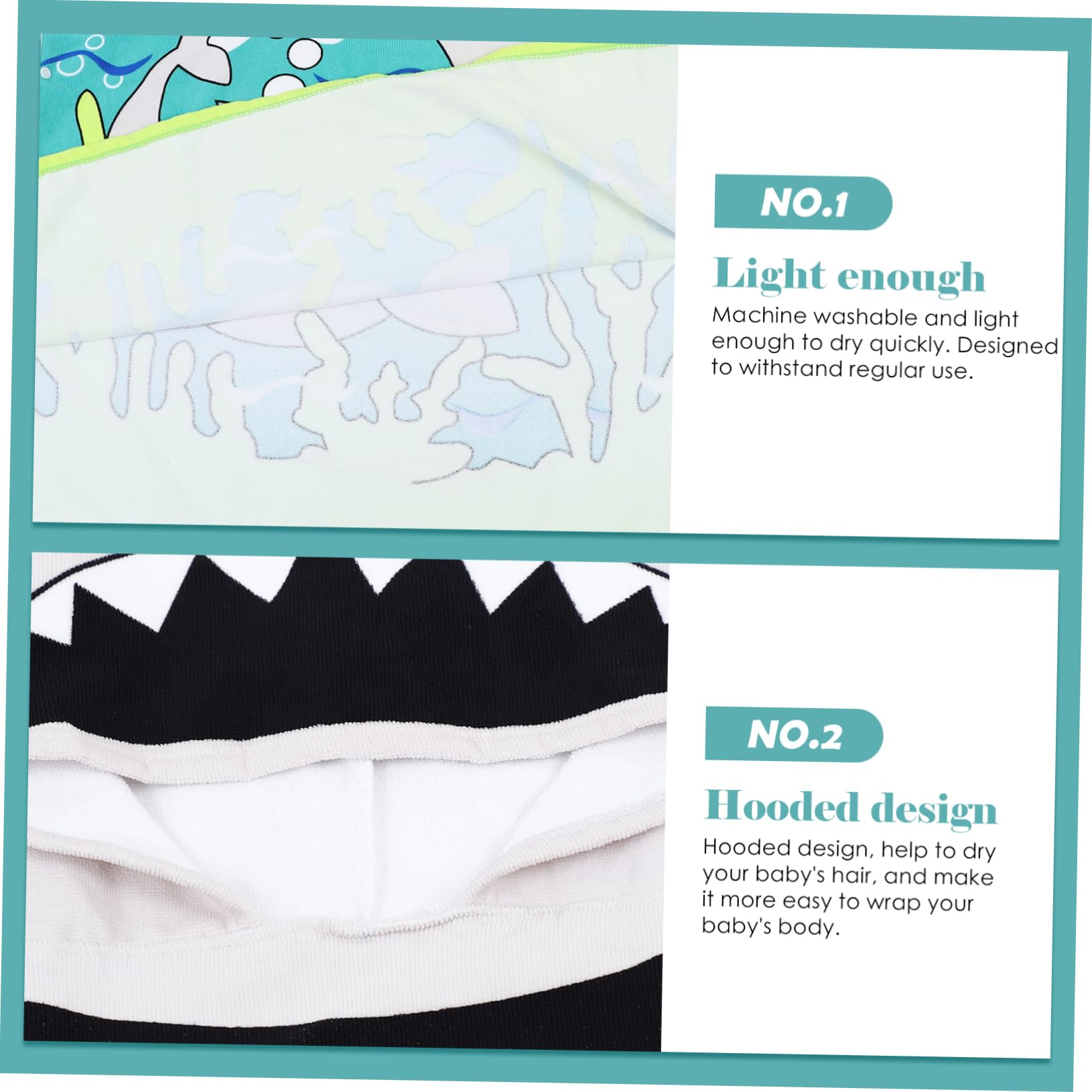 Lot De 3 Peignoirs À Capuche pour Enfants Serviette De Bain Absorbante Facile À Nettoyer Idéale pour Une Baby Shower ()