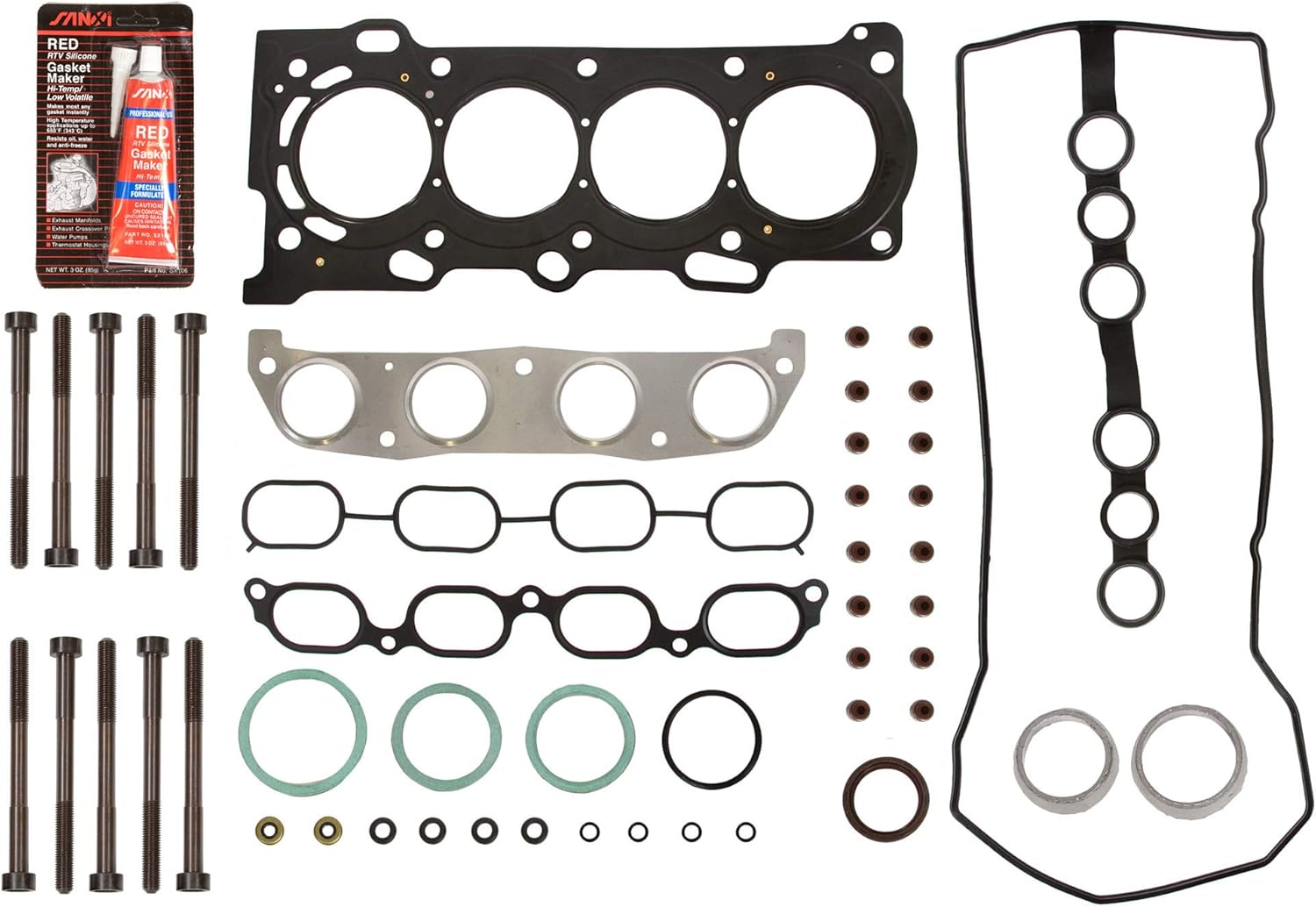 MA-4216913530 MLS Head Gasket Bolts Set Compatible With/For 98-08 Chevrolet Pontiac Toyota Corolla 1.8 1ZZFE