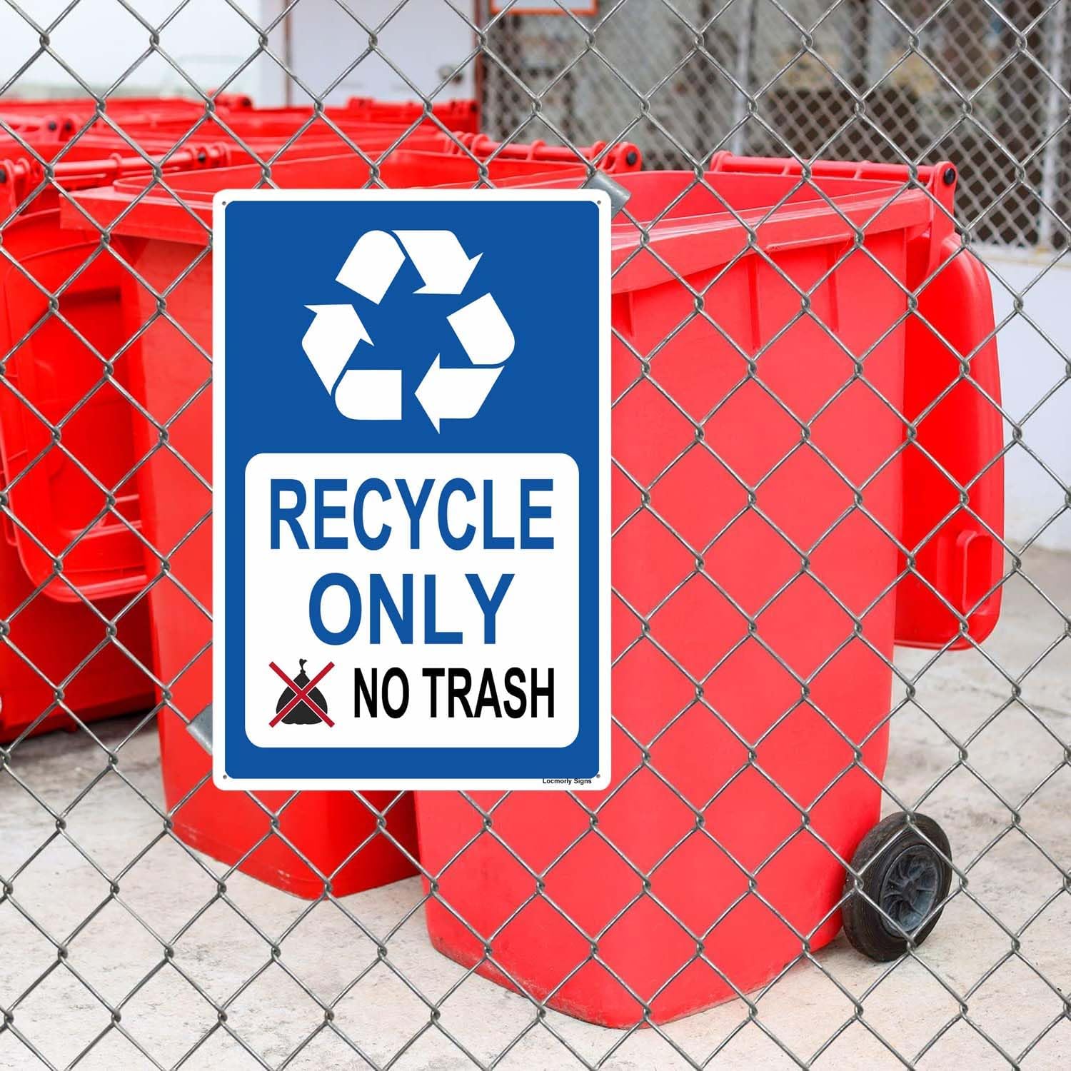 Aluminum Sign, Recycle Only No Trash Sign, 8x12 Inch, Metal Recycle Signs Decorative for Indoor or Outdoor