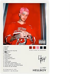 Lil Poster Peep Hellboy Music Album Cover Signed Limited Poster Canvas Poster Wall Art Decor Print Picture Paintings for Living Room Bedroom Decoration Unframe:12x18inch(30x45cm)