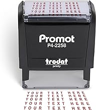 Promot Self Inking Personalized Stamp - Up to 5 Lines of Personalized Text, Custom Address Stamp, Office Stamps, Customizable Rubber Stamp, Name Stamp for Business Easy to Change Ink Cartridge-Medium