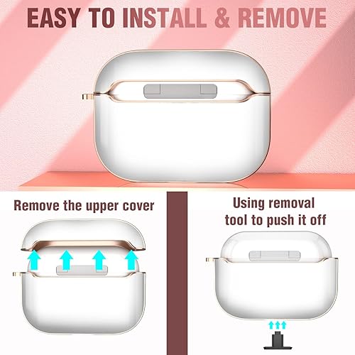 Vista 40 de Maxjoy Funda compatible con AirPods Pro, funda con diseño de vaca clara para mujeres y niñas, bonita funda protectora suave con llavero compatible