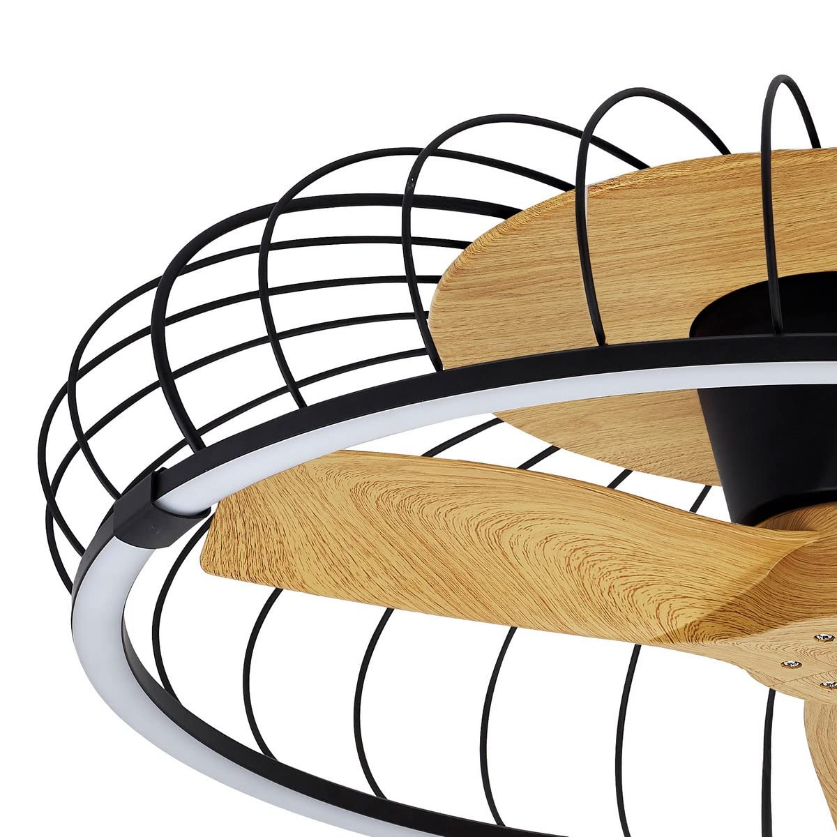 MANTRA Ventilador modelo NATURE negro con motor DC led dimable