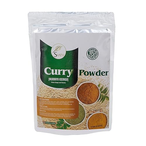 SVATV Curry en polvo  Murraya Koenigii  Condimento de curry en polvo  Karieppilai, Karivepaaku, Kari Patta o hojas de neem dulce  Polvo de curry de