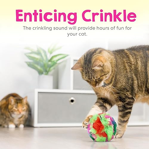 Miniatura 2 de Juguete de bola arrugada para gatos, 1 paquete de juguete interactivo para gatitos y gatos de 3.5 pulgadas, suave, brillante, ligero, seguro para