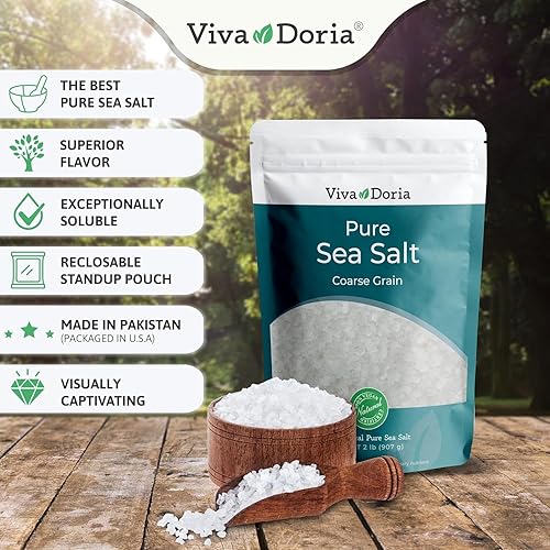 Miniatura 3 de Viva Doria Mezcla de granos de pimienta arcoíris, 12 onzas y sal marina pura, grano grueso, 2 libras, ideal para recambios de molinillo, juego de 2