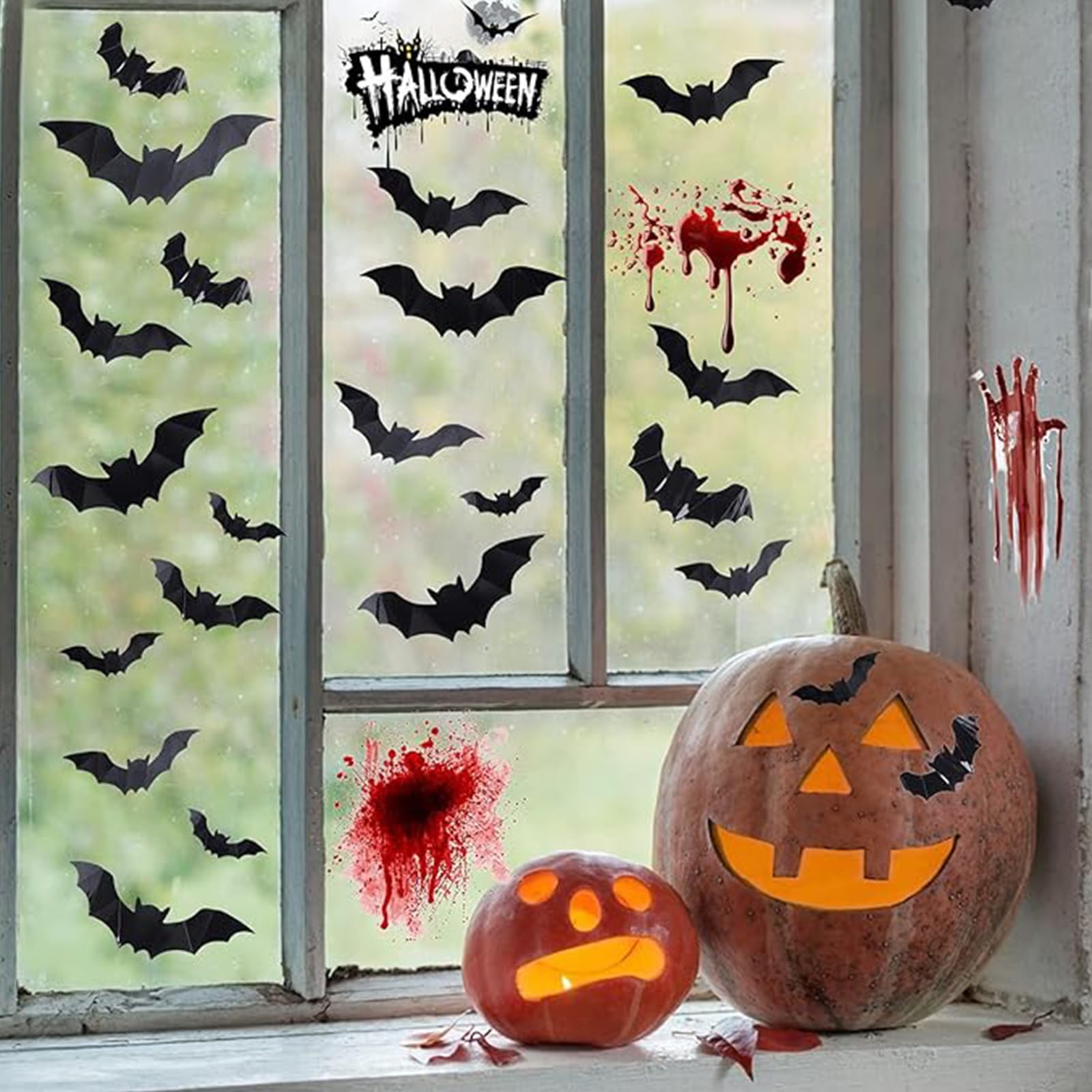 96pcs Halloween Decorations Bats,Black PVC Bats 3D Wall Sticker DIY 3D Halloween Party,Halloween Scary for Home Window Room Scary Halloween Sticker Party Supplies - Image 4