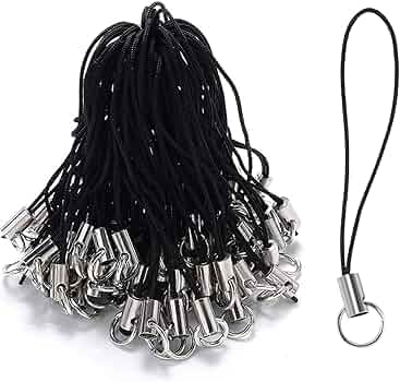 100 Cinghie Portachiavi Per Telefono - 2 Colori Bianco/Nero, Cordini Poliestere - Foto 9