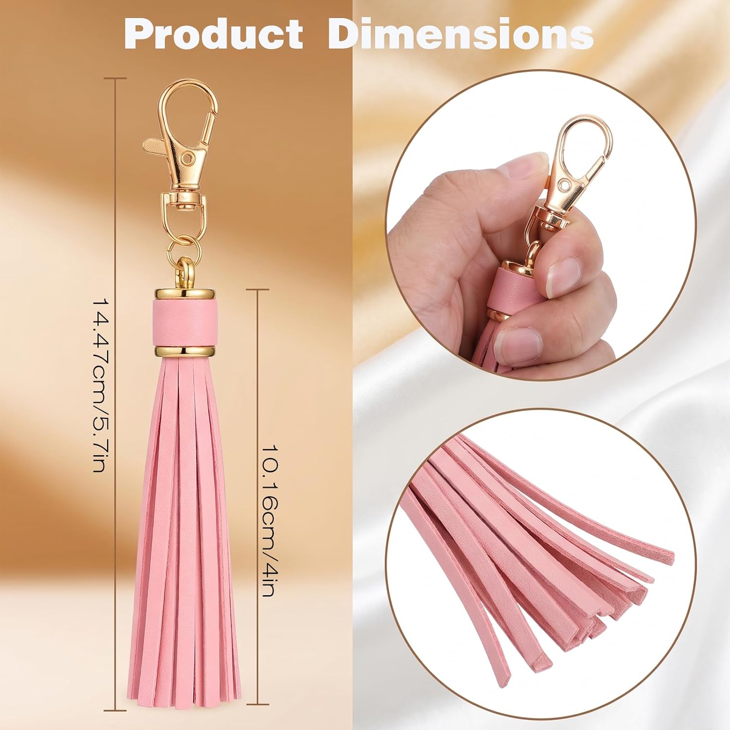 Artificial Key Chain Tassels, 18Pcs Faux Leather Tassels for Keychain Making