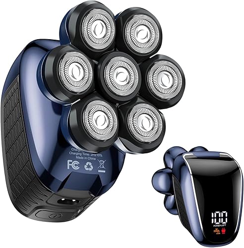 Afeitadoras de cabeza para hombres calvos maquinilla de afeitar eléctrica 5 en 1 - Afeitado impermeable en seco y húmedo - Kit de aseo profesional