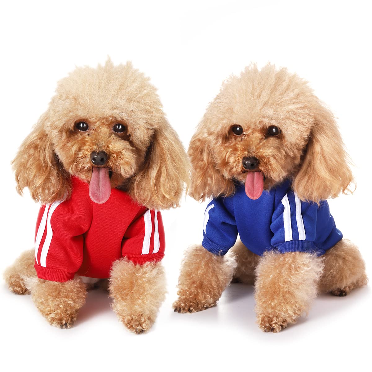 Dog Hoodie,Jersey Perros Sudadera ParaCachorros Perro Ropa,Sudadera para Chihuahua Cómodo Y Cálido Costume Pullover para Mascota Pequeño Perro Gato (Medium, Azul Oscuro/Rojo)