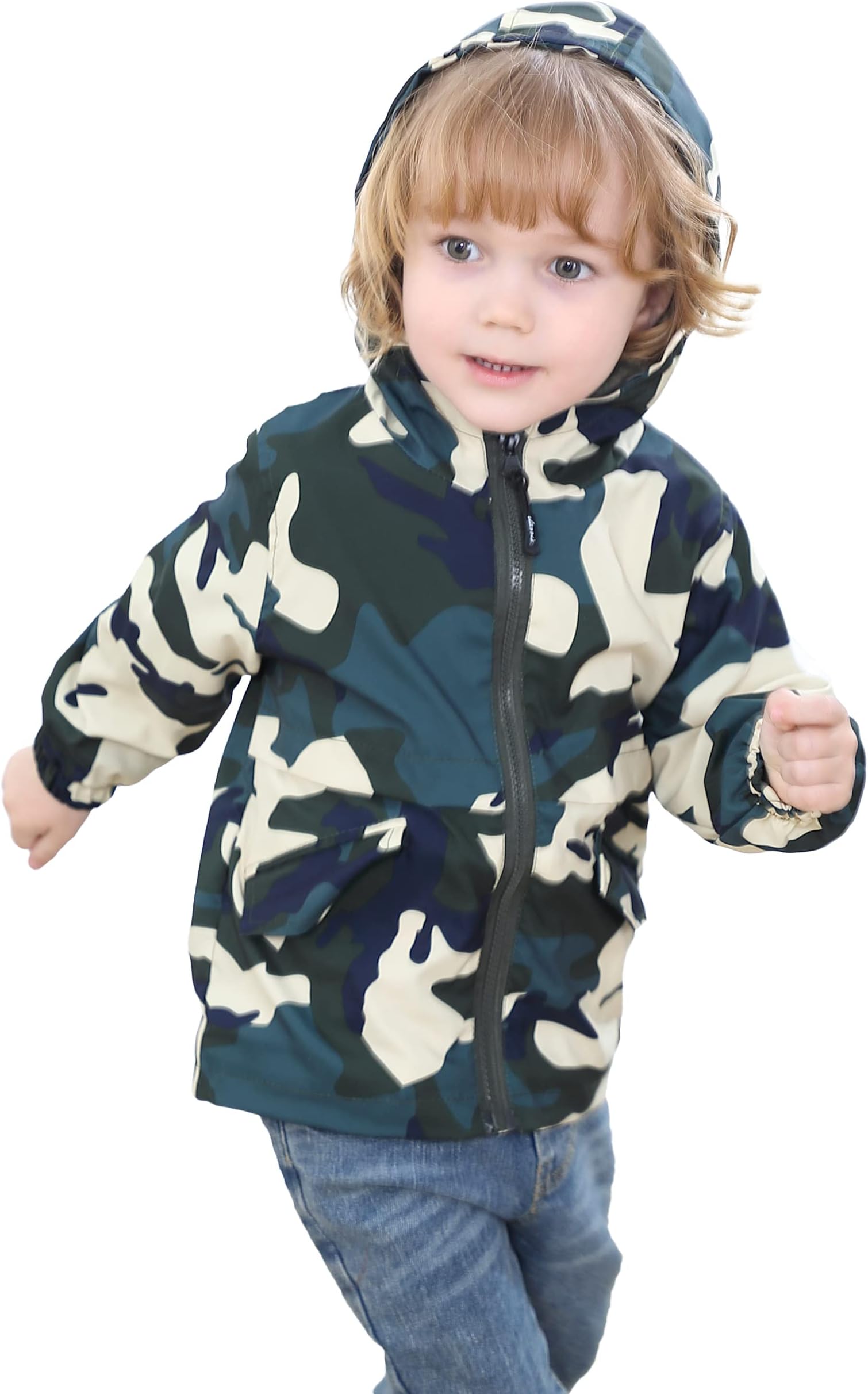 Volunboy Toddler Boys Windbreaker Casual Outerwear Kids Lightweight Zip Hooded Jacket Baby Cute Dust Coat