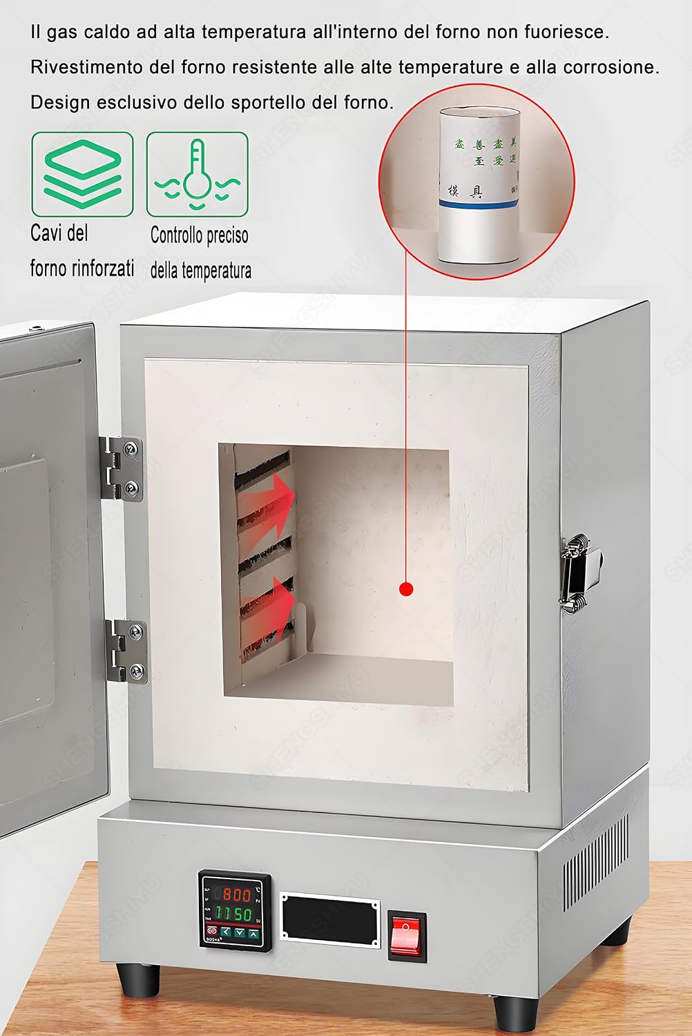 Pottery Kiln for Home,Digital Melting Furnace Machine,4‑Sided Heating,Temperature Control Range 0‑1150℃,16×16×13.8cm Inner Chamber Space,2000W Electric Kiln for Metal Melting