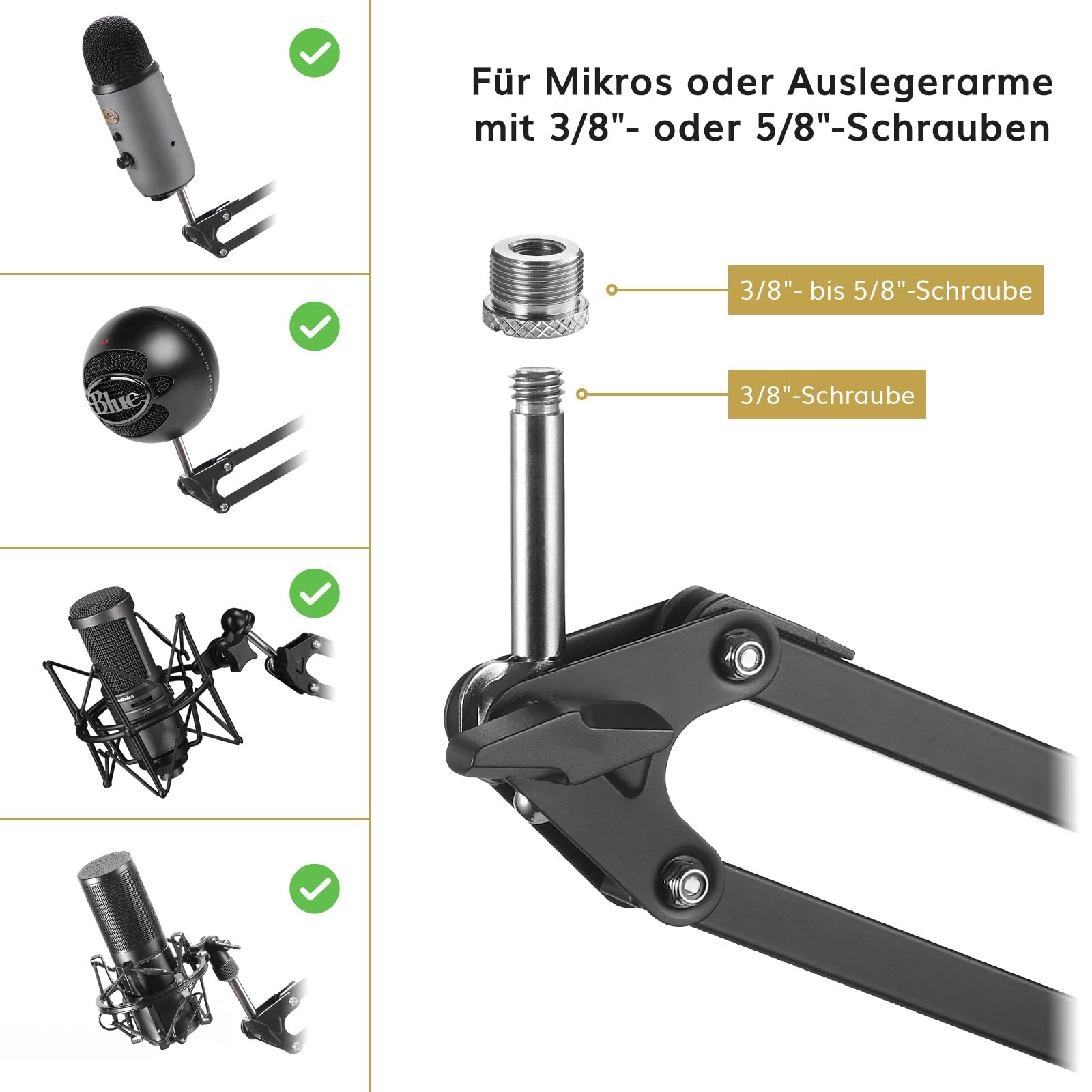 TONOR Mikrofon Ständer mit Popschutz