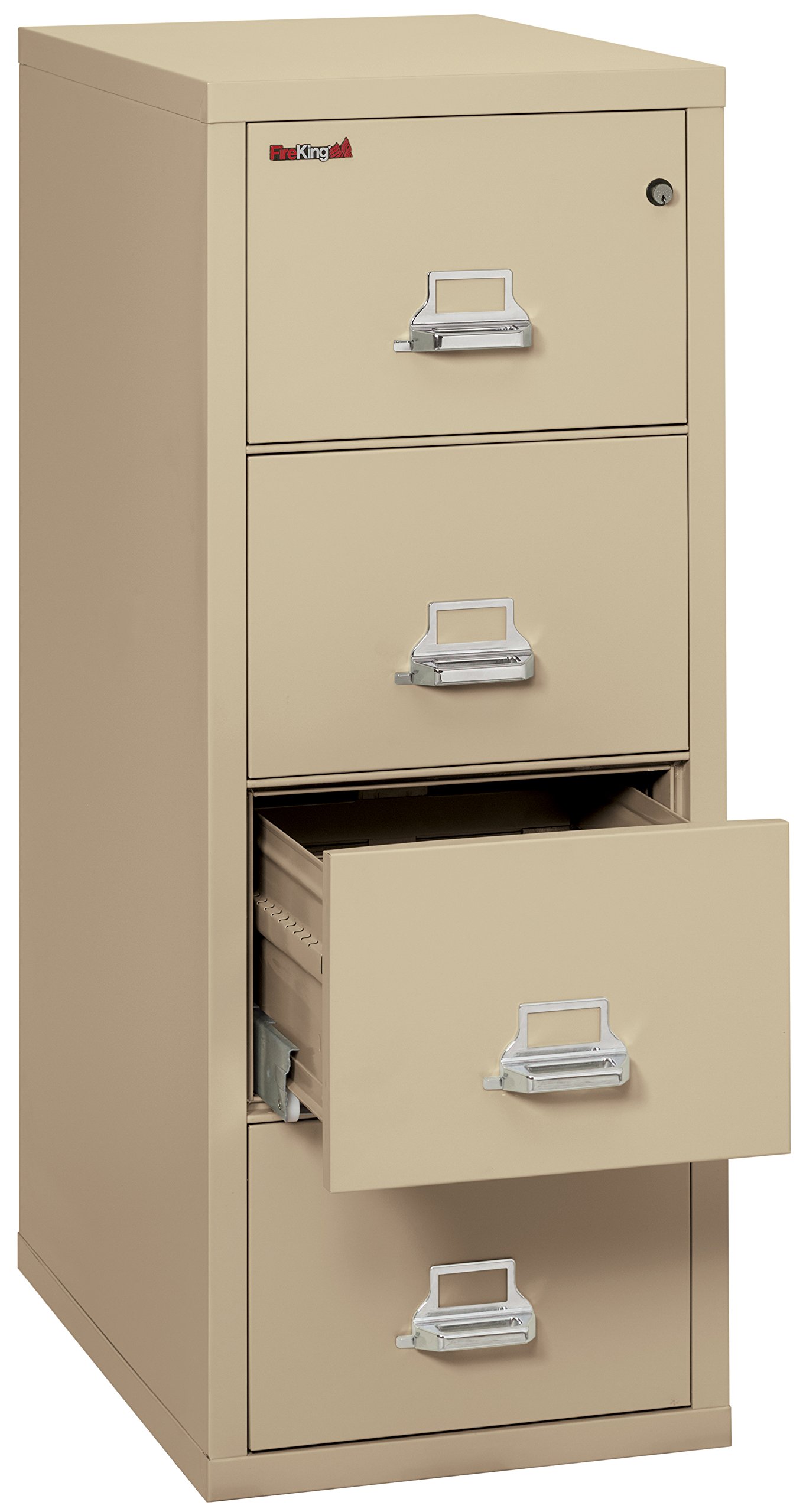 FireKing Fireproof Vertical File Cabinet, 4 Legal Sized Drawers, 52 .75in H, Made in The USA, 21 W x 31 D, (42131CPA)