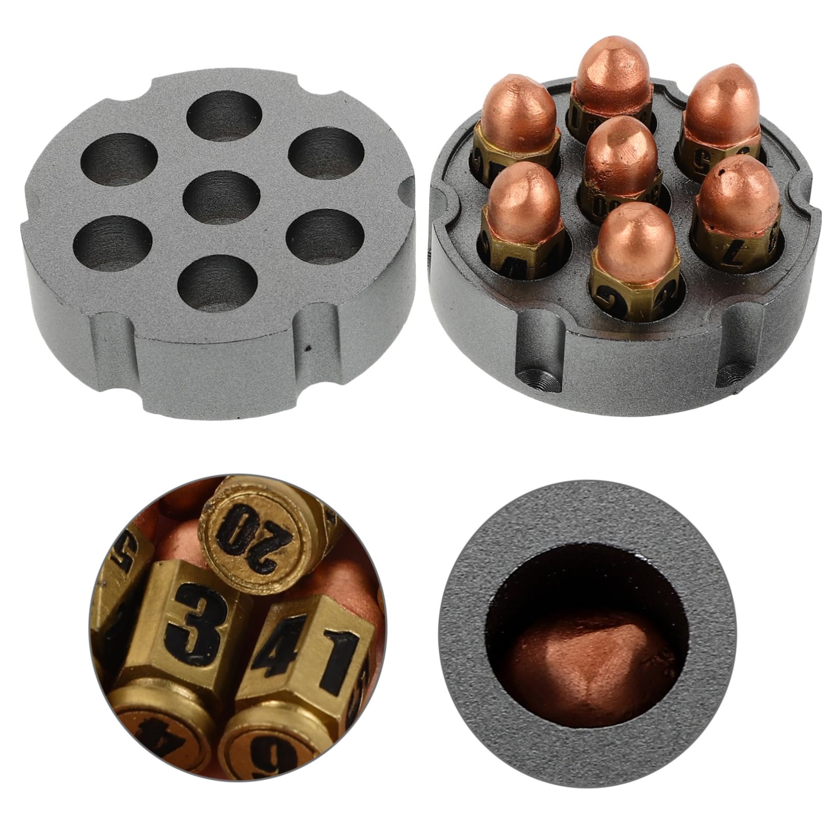 KOMBIUDA Set Facile da Trasportare in Resina Numeri Grandi di Dadi da Gioco con Base per Giochi da Tavolo e Ktv