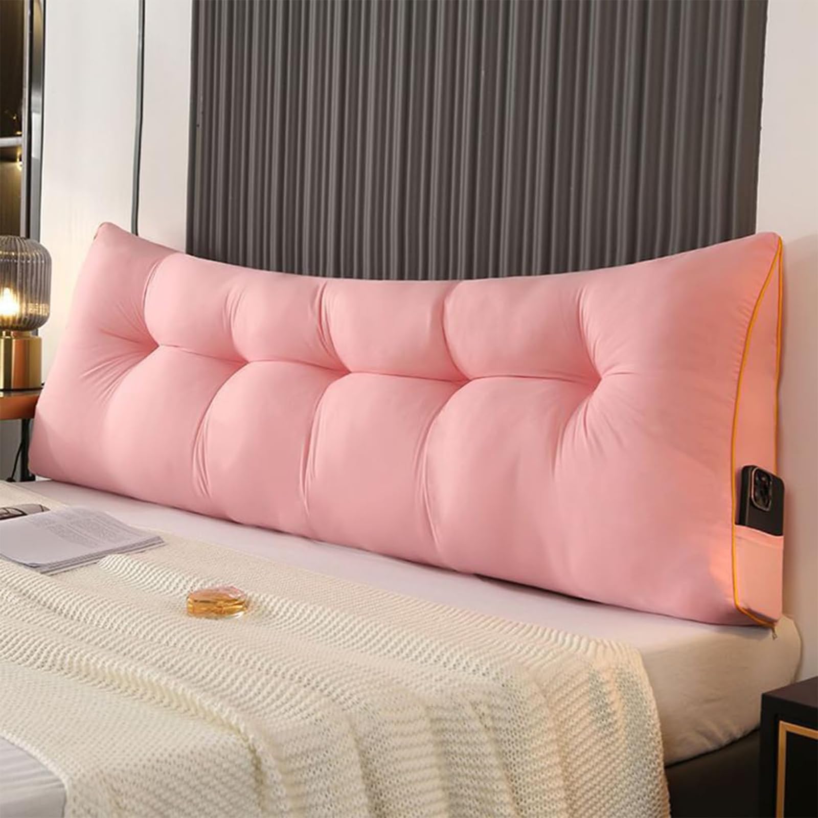 2,200cm, Headboard Support Bolster Pillow, Waist Backrest Cushion, Removable Triangular Wedge Headboard Cushion for Bedroom Couch โ image 1
