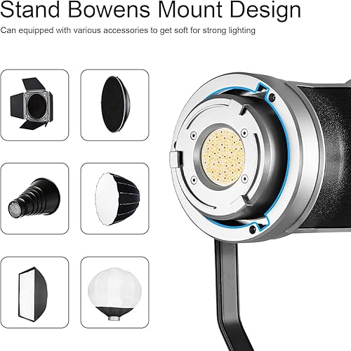 Miniatura 7 de GVM - Kit de luz de video de 300 W iluminación continua para fotografía con soporte Bowens para caja blanda y soporte 27007500K