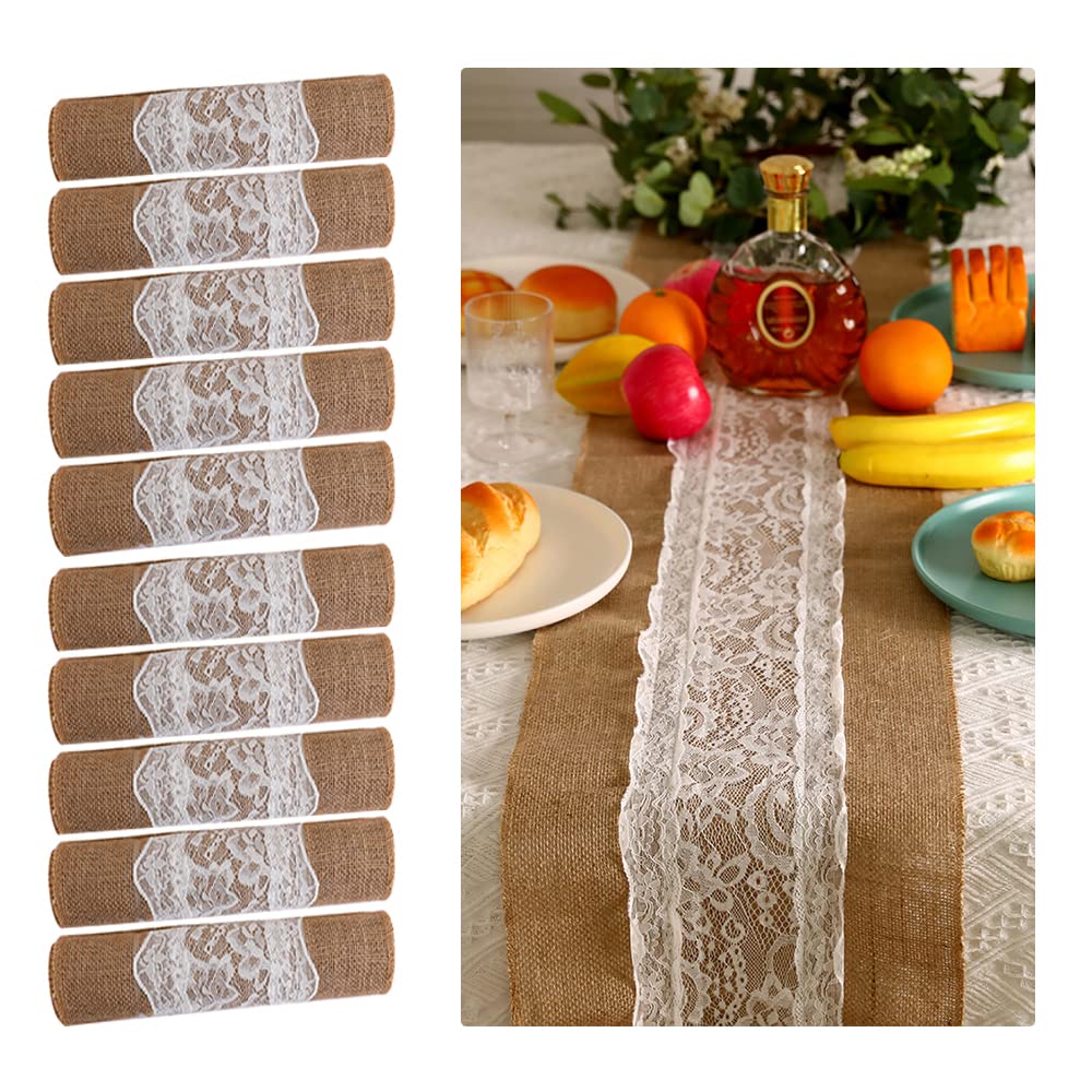 Runner da tavola in Iuta Naturale, Lunghezza 274,3 cm, Decorazione per la tavola