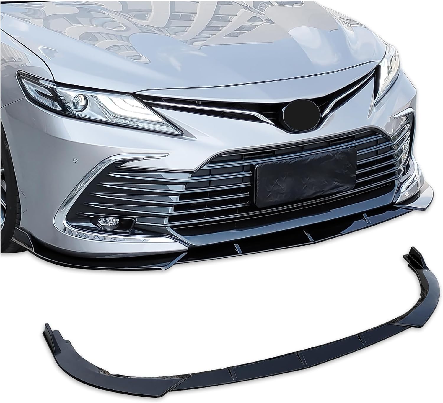 Front Bumper Shovel Suitable for Toyota Camry LE, XLE, Hybrid LE, Hybrid XLE 2021 2022 2023 (Luxury Version), Front Shovels, Front Lips, Exterior Accessories (Luxury Version - Glossy Black)
