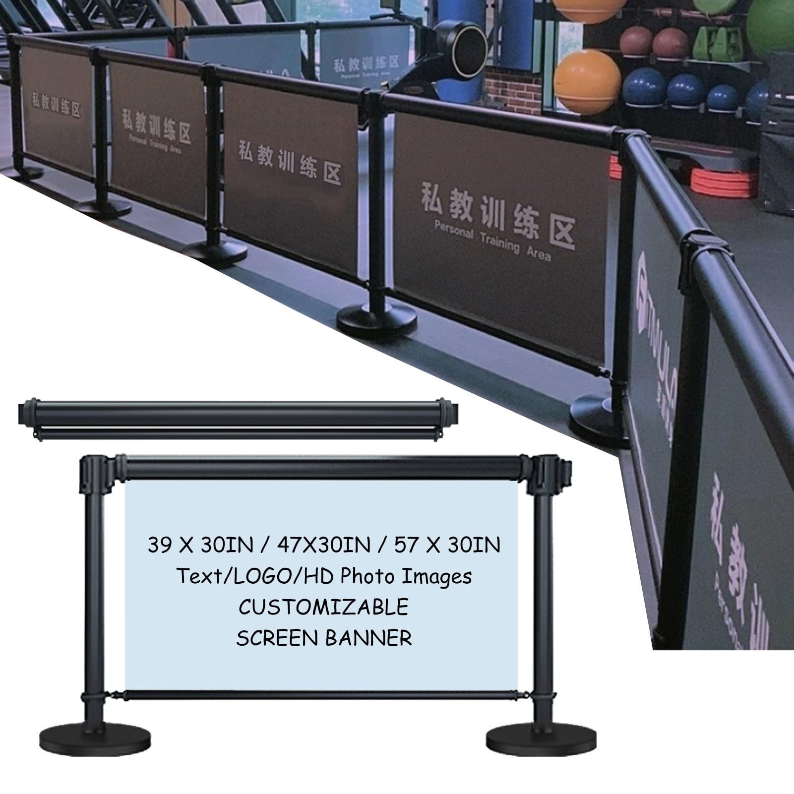 Postes De Áreas Divididas para Multitudes, Cartel Retráctil Comercial, Cartel De Versatilidad para Restaurantes/Teatro/Aperturas (100 Cm/3,3 Pies)