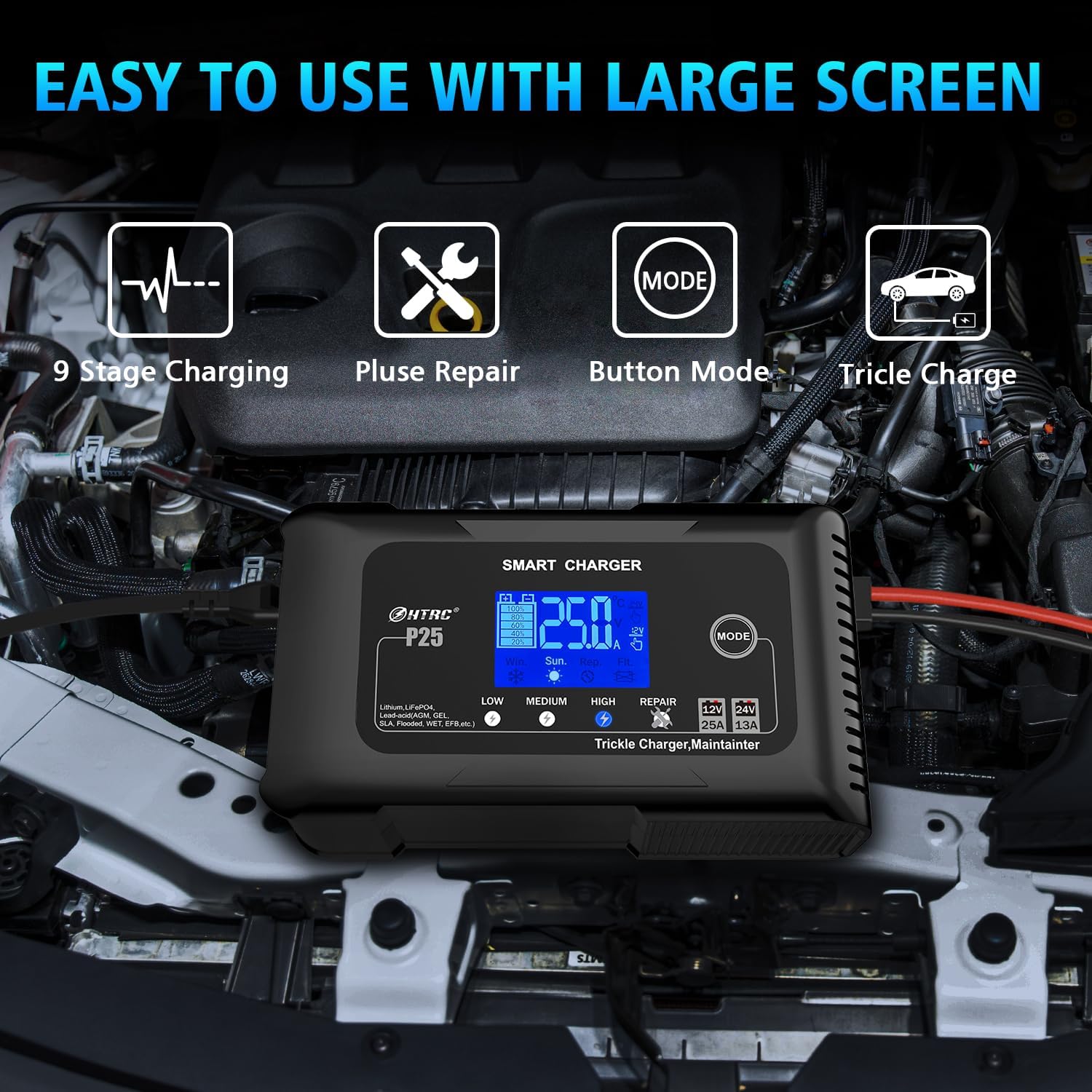 Cargador De Batería De Autoóvil, Cargador De Batería Inteligente