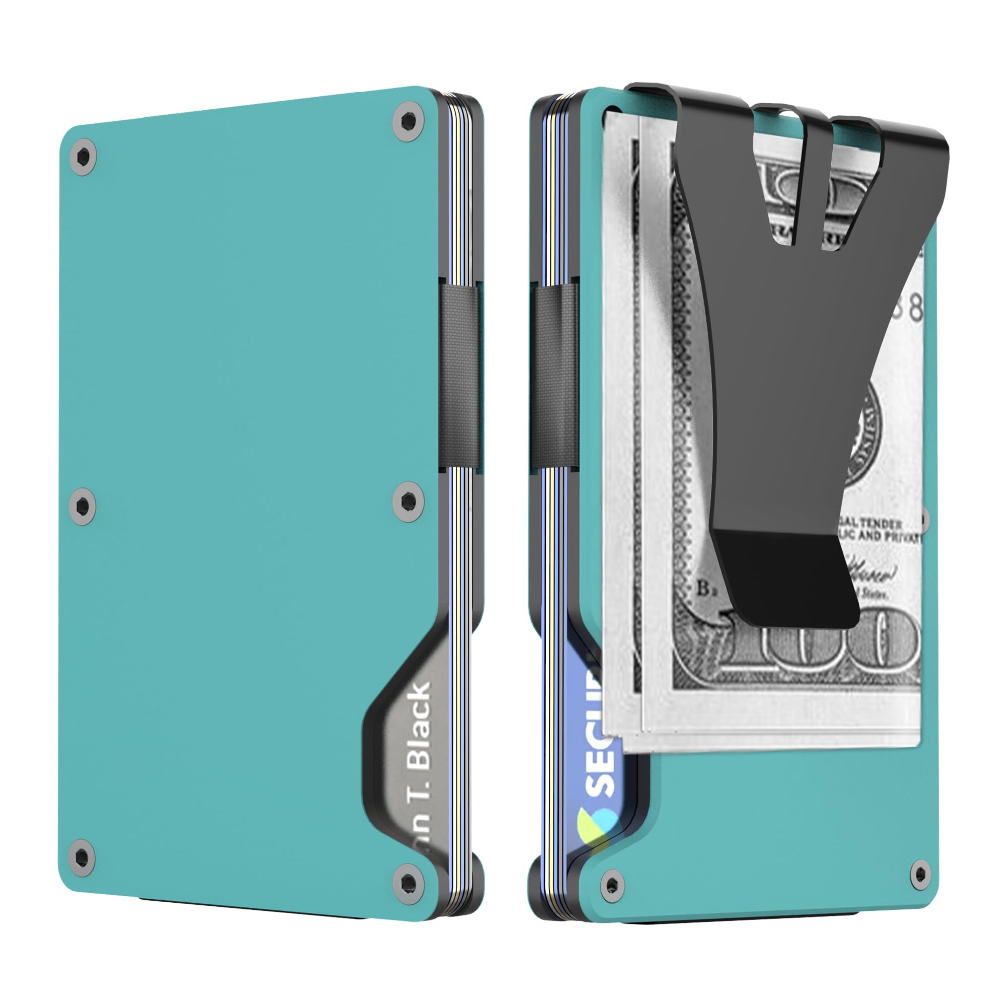 ETOFIXEE Men's Wallets，Slim Wallet for men，Wallet mens，Rfid wallet ，Card Wallet ，Metal Wallet for men, Credit Card Holder. (Mint Blue)