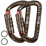 Rhino Produxs 12kN (2697 lbs) Heavy Duty Carabiner Clips, for Securing Pets, Outdoor, Camping, Hiking, Hammock, Dog Leash Harness, Keychains