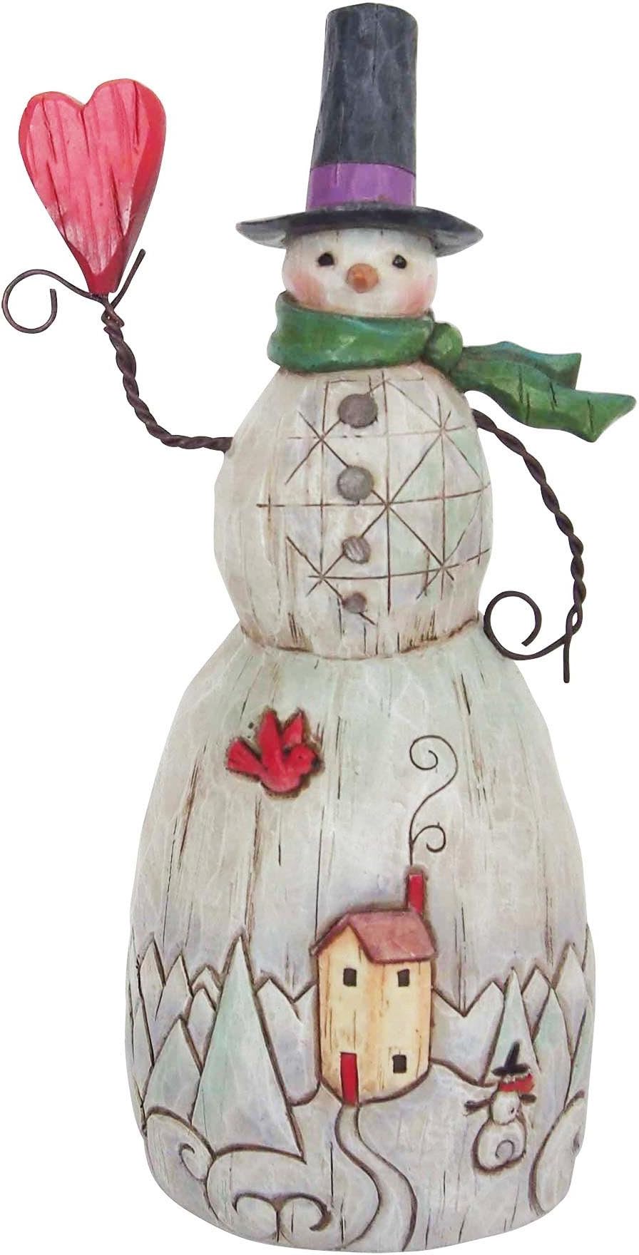 Enesco by Jim Shore Folklore Snowman with Heart