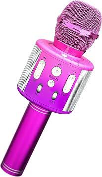 Move2Play, Kids Karaoke Microphone | Kids Birthday Gift | Toy for All Ages 3, 4, 5, 6+ Year Old Girls, Boys & Toddlers Pink/Purple