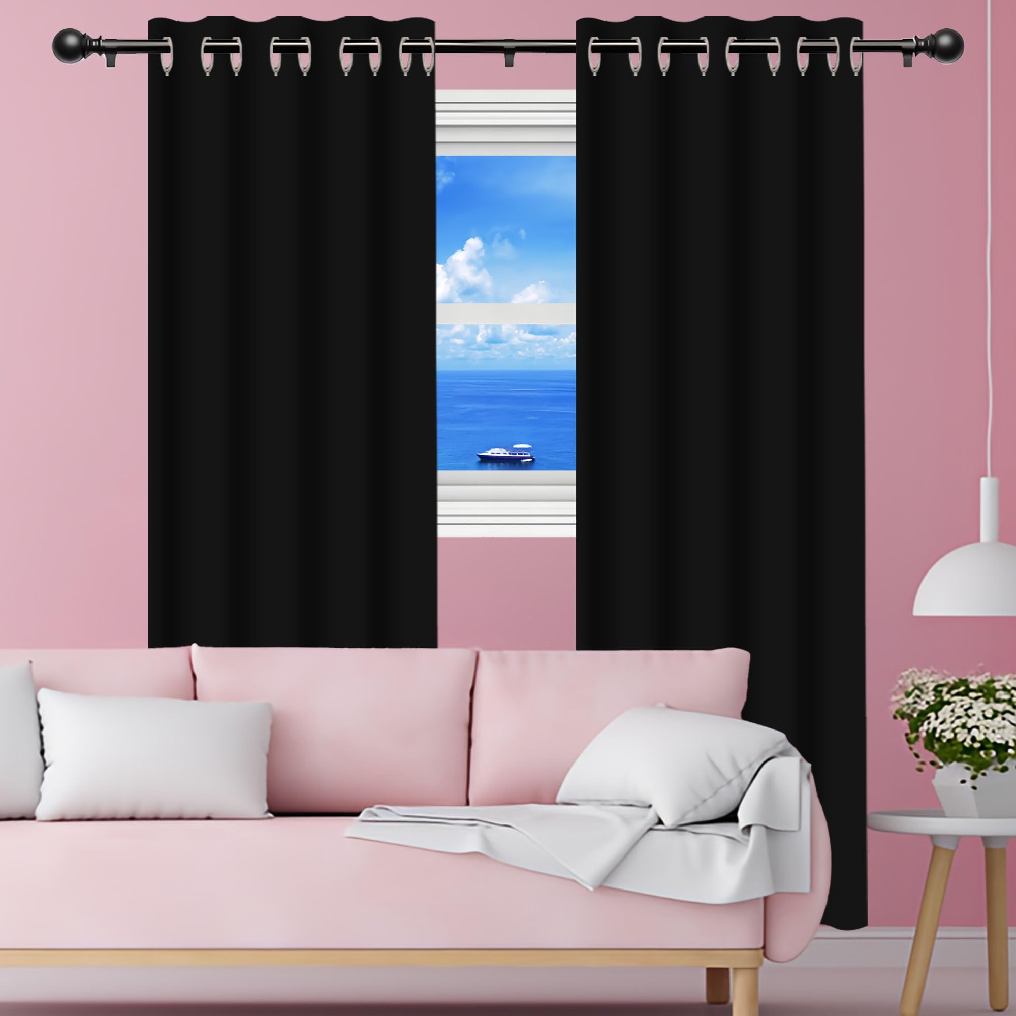 Rideaux occultants thermiques anti froid pour salon et chambre