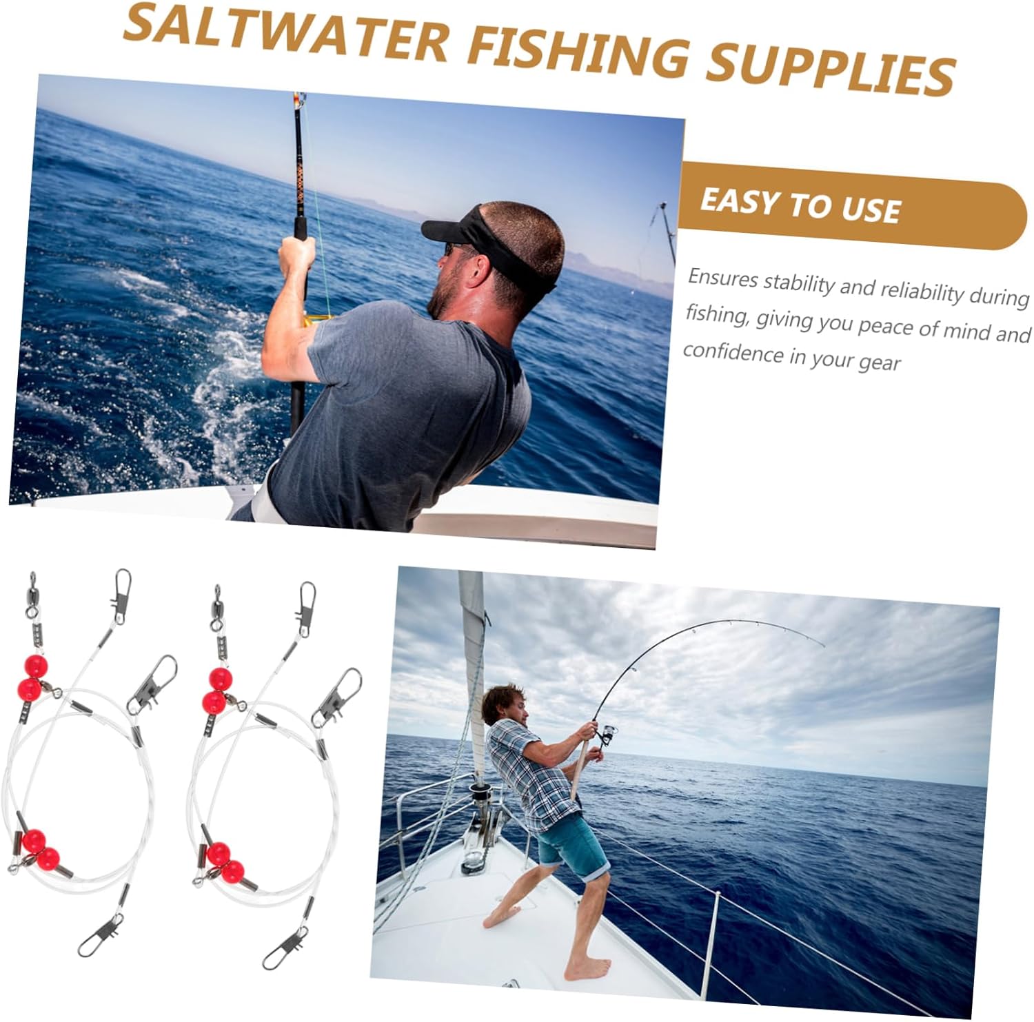 BESPORTBLE Lure Leader Snap Swivels Fishing Tackle Fishing Leader Fishing Gear Fishing Equipment Saltwater Fishing